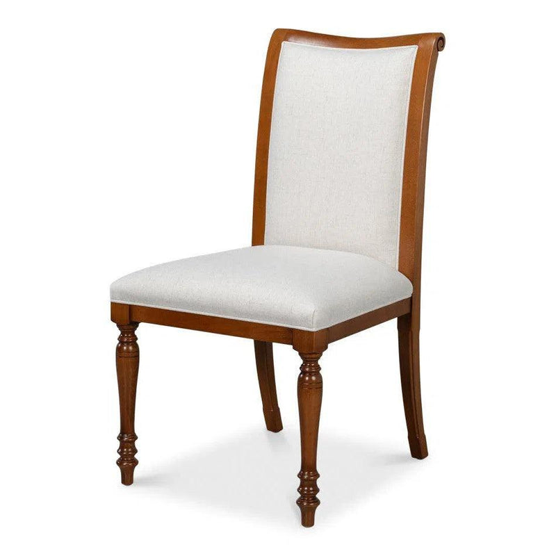 Polk Fabric Wood Brown Armless Side Chair (Set of 2) Club Chairs LOOMLAN By Sarreid