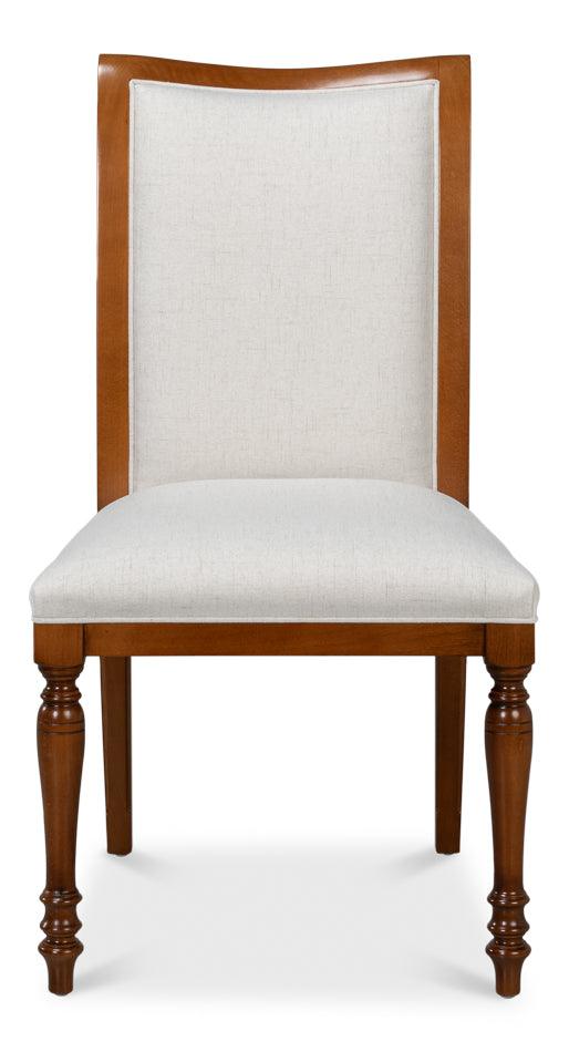 Polk Fabric Wood Brown Armless Side Chair (Set of 2) Club Chairs LOOMLAN By Sarreid