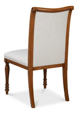 Polk Fabric Wood Brown Armless Side Chair (Set of 2) Club Chairs LOOMLAN By Sarreid