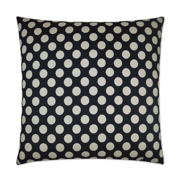 Polka Dots Black Throw Pillow With Insert Throw Pillows LOOMLAN By D.V. Kap