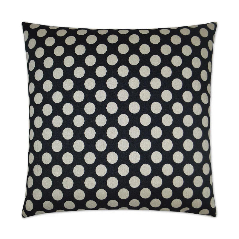 Polka Dots Black Throw Pillow With Insert Throw Pillows LOOMLAN By D.V. Kap