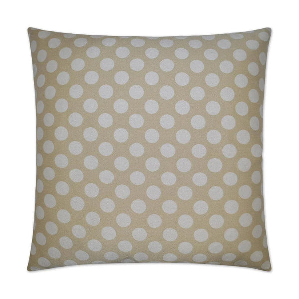 Polka Dots Cream Throw Pillow With Insert Throw Pillows LOOMLAN By D.V. Kap