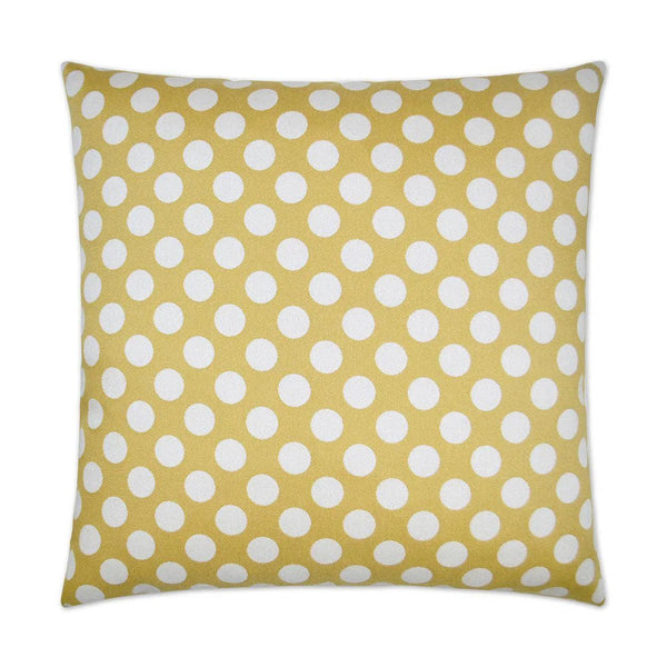 Polka Dots Gold Throw Pillow With Insert Throw Pillows LOOMLAN By D.V. Kap