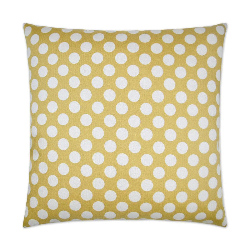 Polka Dots Gold Throw Pillow With Insert Throw Pillows LOOMLAN By D.V. Kap