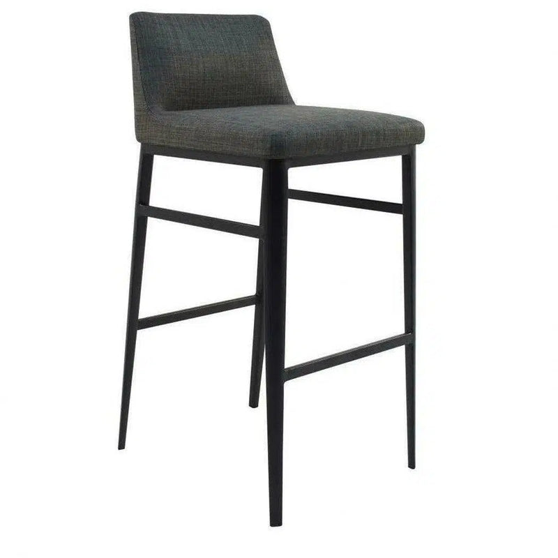 Polyester Upholstered Charcoal Grey Barstool Bar Stools LOOMLAN By Moe's Home