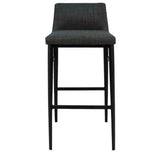 Polyester Upholstered Charcoal Grey Barstool Bar Stools LOOMLAN By Moe's Home