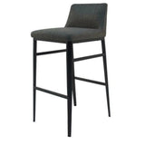 Polyester Upholstered Charcoal Grey Barstool Bar Stools LOOMLAN By Moe's Home