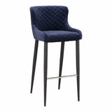 Polyester Upholstered Dark Blue Barstool Bar Stools LOOMLAN By Moe's Home