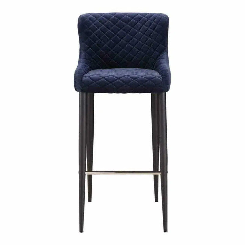 Polyester Upholstered Dark Blue Barstool Bar Stools LOOMLAN By Moe's Home