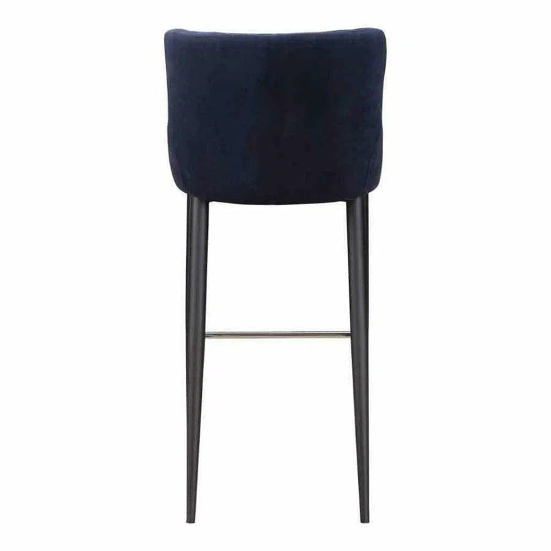 Polyester Upholstered Dark Blue Barstool Bar Stools LOOMLAN By Moe's Home