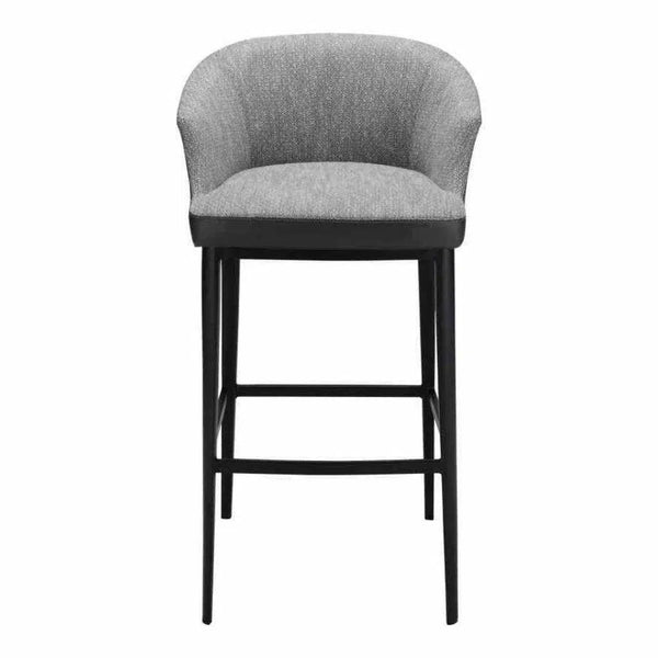 Polyester Upholstered Grey Retro Barstool Bar Stools LOOMLAN By Moe's Home