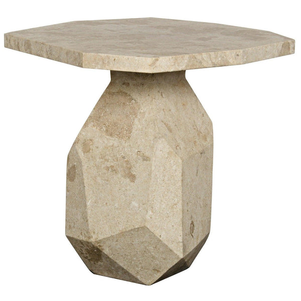 Polyhedron Marble Geometric Side Table Side Tables LOOMLAN By Noir