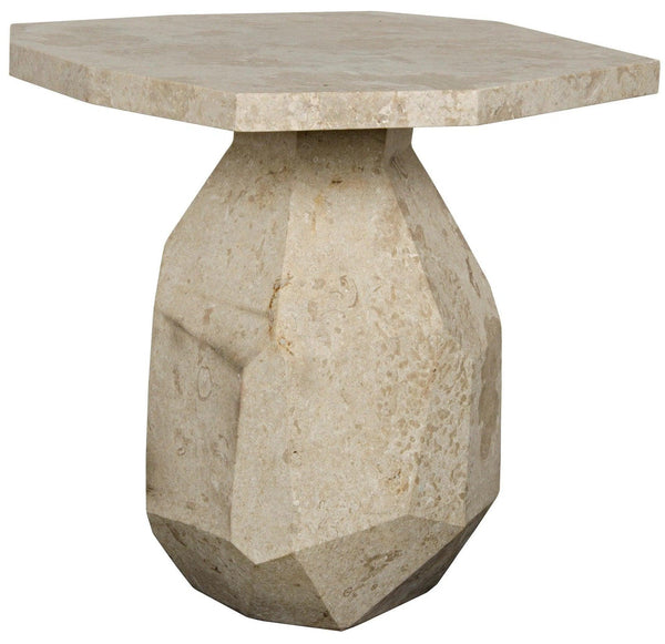 Polyhedron Marble Geometric Side Table Side Tables LOOMLAN By Noir