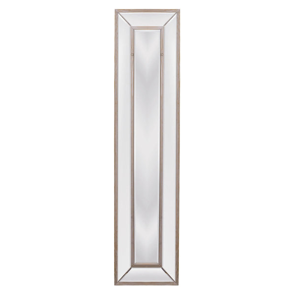 Pompano Wood Brown Vertical Floor Mirror Floor Mirrors LOOMLAN By Bassett Mirror