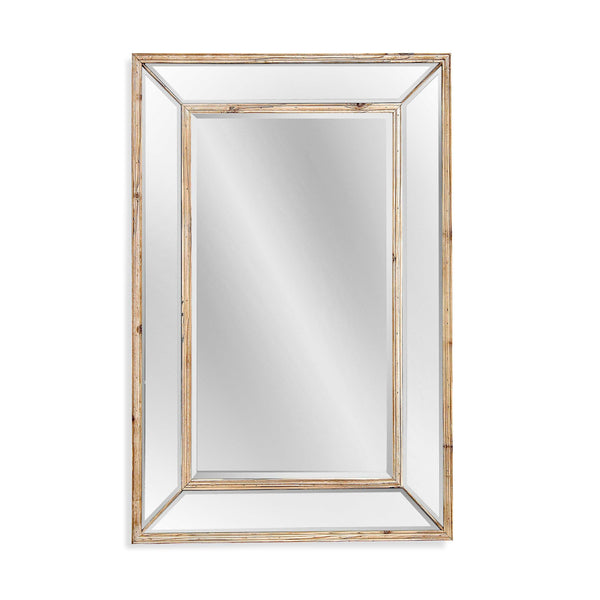 Pompano Wood Tan Vertical Wall Mirror Wall Mirrors LOOMLAN By Bassett Mirror