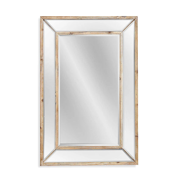 Pompano Wood Tan Vertical Wall Mirror Wall Mirrors LOOMLAN By Bassett Mirror