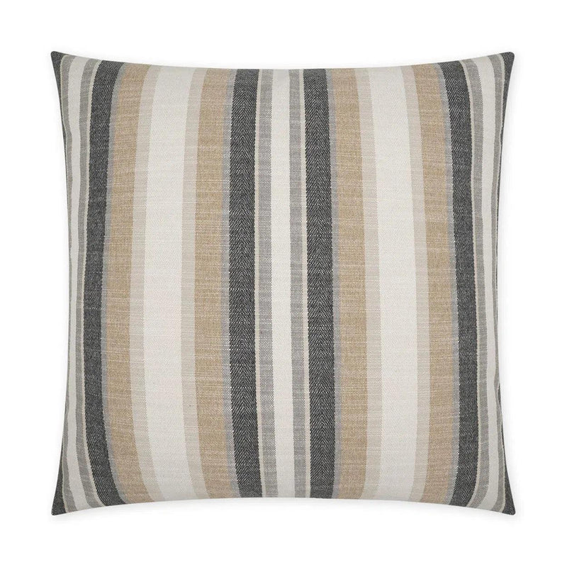 Ponce Western Chic Stripes Tan Taupe Large Throw Pillow With Insert Throw Pillows LOOMLAN By D.V. Kap