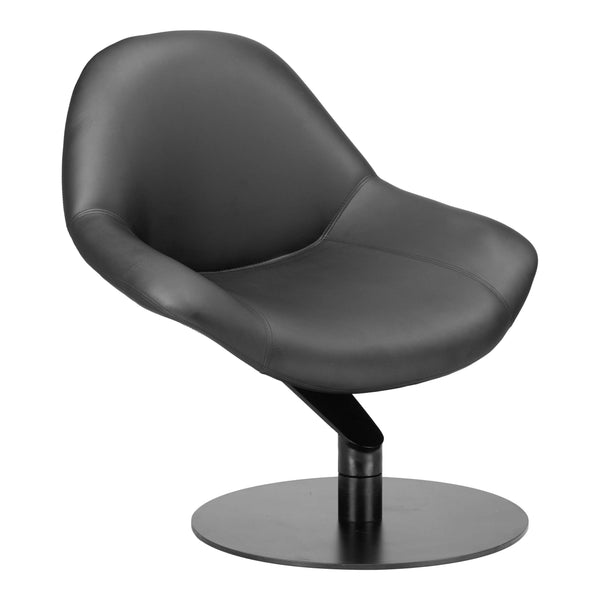 Poole Wood and Steel Black Armless Accent Chair Club Chairs LOOMLAN By Zuo Modern