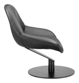 Poole Wood and Steel Black Armless Accent Chair Club Chairs LOOMLAN By Zuo Modern