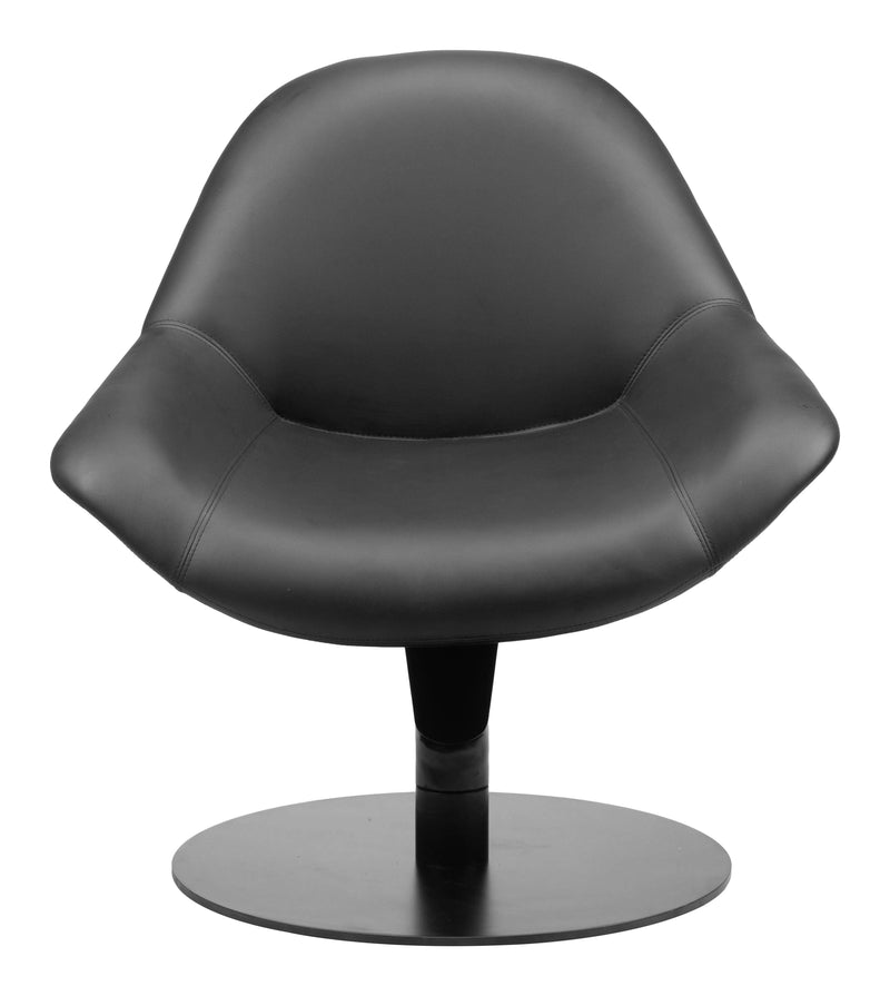 Poole Wood and Steel Black Armless Accent Chair Club Chairs LOOMLAN By Zuo Modern