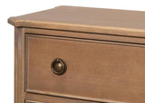 Poppin's Tulip Wood Brown Rectangular Side Table With 3 Drawers Side Tables LOOMLAN By Sarreid