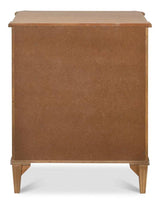 Poppin's Tulip Wood Brown Rectangular Side Table With 3 Drawers Side Tables LOOMLAN By Sarreid