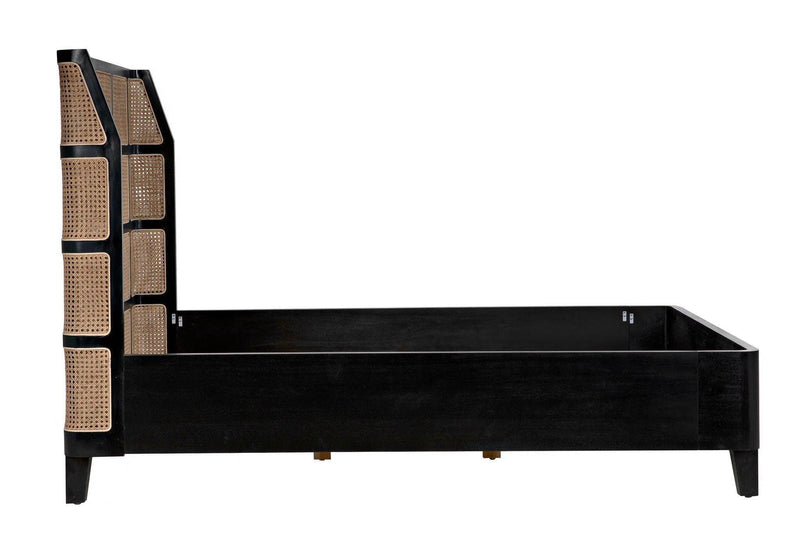 Porto Black Wooden Bed Frame Beds LOOMLAN By Noir