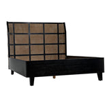 Porto Black Wooden Bed Frame Beds LOOMLAN By Noir