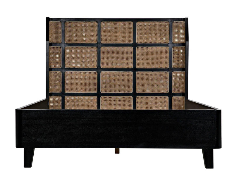 Porto Black Wooden Bed Frame Beds LOOMLAN By Noir