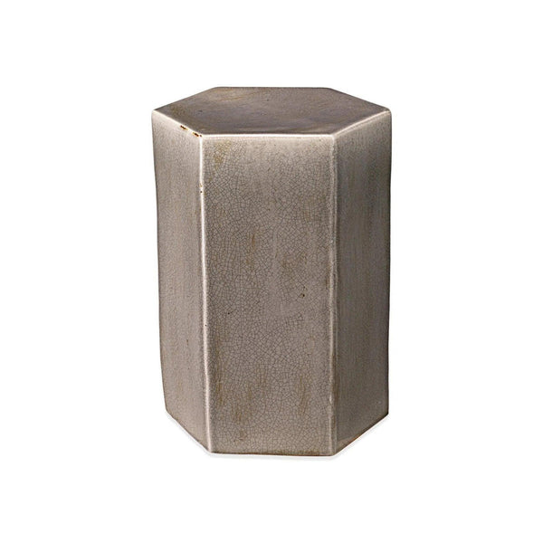 Porto Large Grey Ceramic Mid Century Modern Side Table Side Tables LOOMLAN By Jamie Young