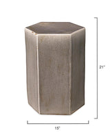 Porto Large Grey Ceramic Mid Century Modern Side Table Side Tables LOOMLAN By Jamie Young