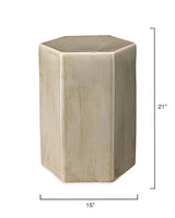 Porto Large Taupe Ceramic Mid Century Modern Side Table Side Tables LOOMLAN By Jamie Young