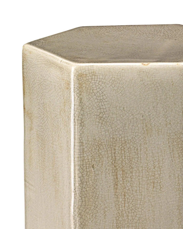 Porto Small Taupe Ceramic Mid Century Modern Side Table Side Tables LOOMLAN By Jamie Young