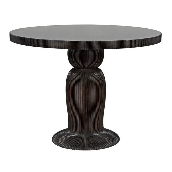 Portobello Dining Table, Hand Rubbed Black with Light Brown Trim Dining Tables LOOMLAN By Noir