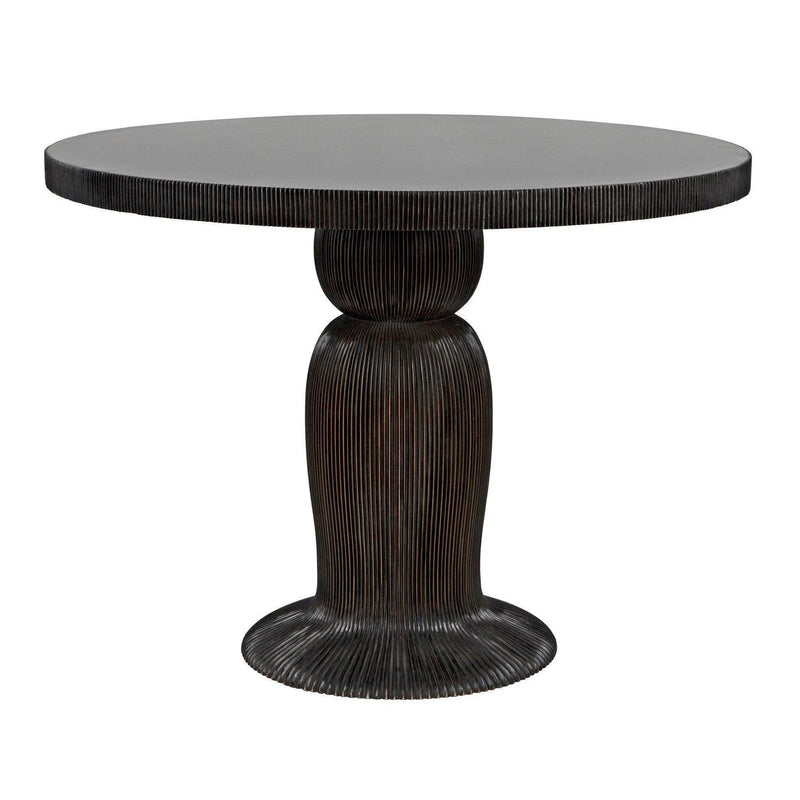 Portobello Dining Table, Hand Rubbed Black with Light Brown Trim Dining Tables LOOMLAN By Noir