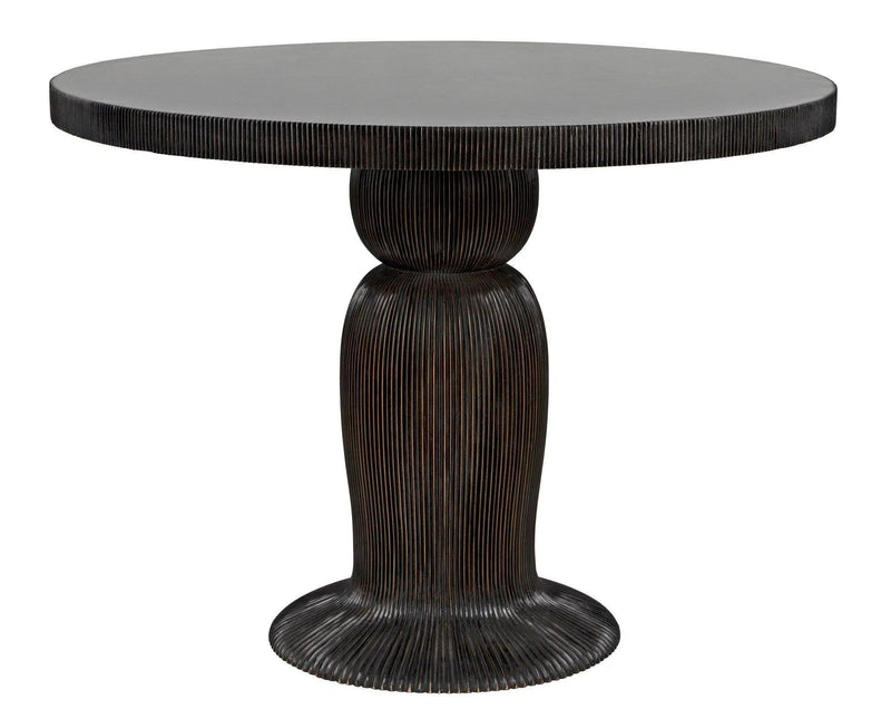 Portobello Dining Table, Hand Rubbed Black with Light Brown Trim Dining Tables LOOMLAN By Noir