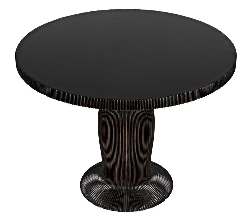 Portobello Dining Table, Hand Rubbed Black with Light Brown Trim Dining Tables LOOMLAN By Noir