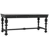 Portuguese Black Dining Table Carved Wood Dining Tables LOOMLAN By Noir