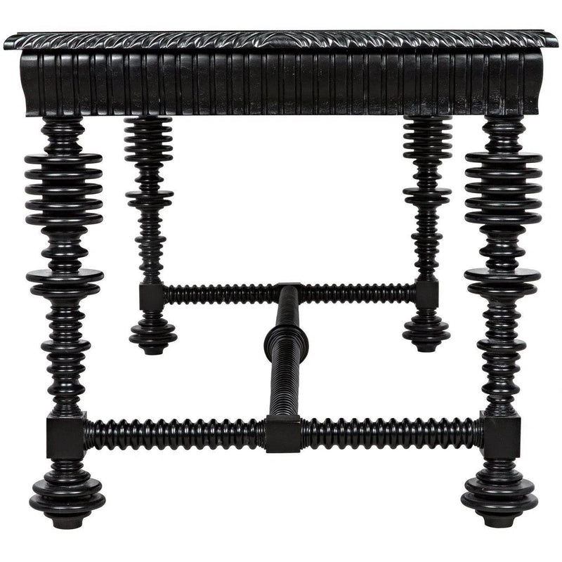 Portuguese Black Dining Table Carved Wood Dining Tables LOOMLAN By Noir