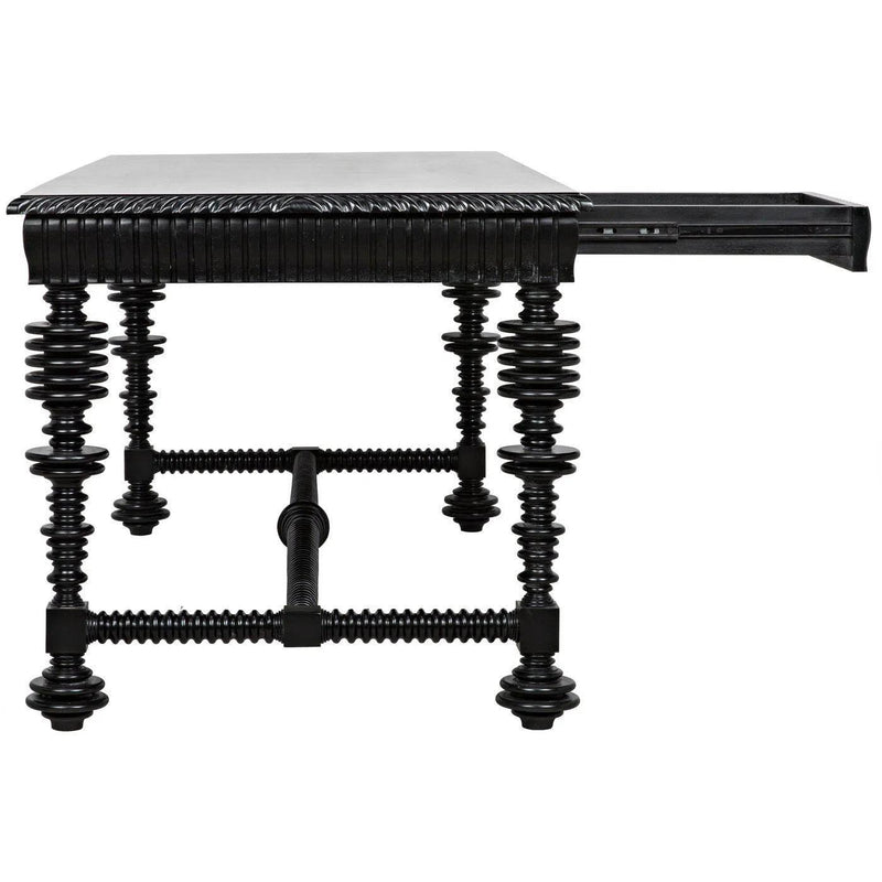 Portuguese Black Dining Table Carved Wood Dining Tables LOOMLAN By Noir