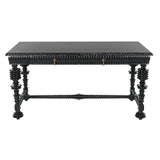 Portuguese Desk, Small Two Drawer Hand Carved Writing Table Home Office Desks LOOMLAN By Noir