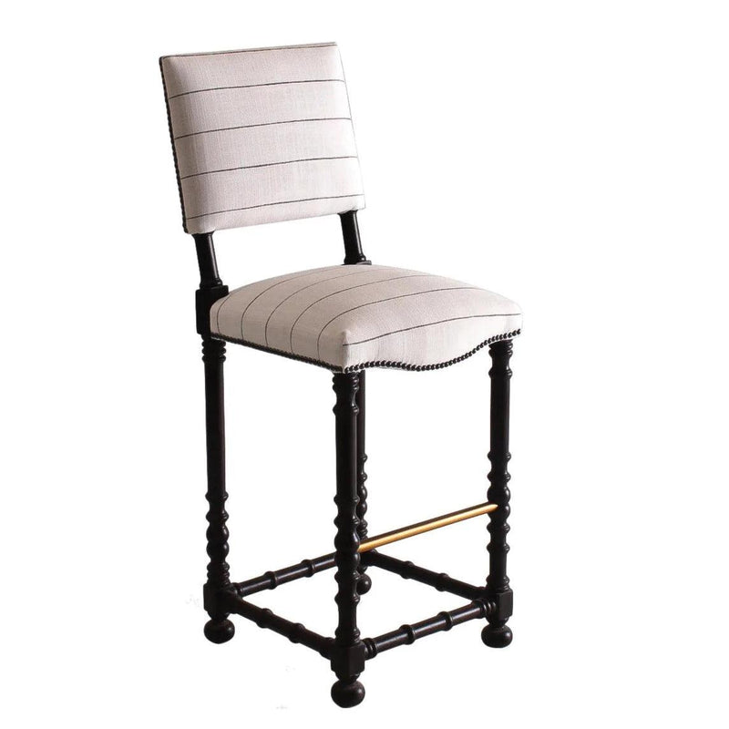 Portuguese Textile Upholstered Barstool Bar Stools LOOMLAN By Peninsula Home