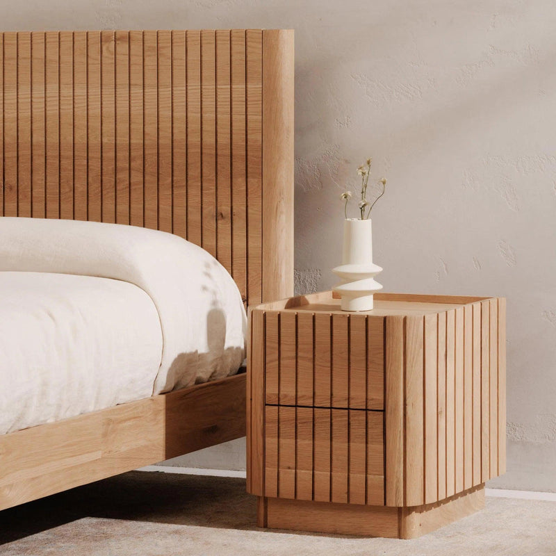 Povera Natural Wood Bed Beds LOOMLAN By Moe's Home