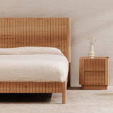 Povera Natural Wood Bed Beds LOOMLAN By Moe's Home