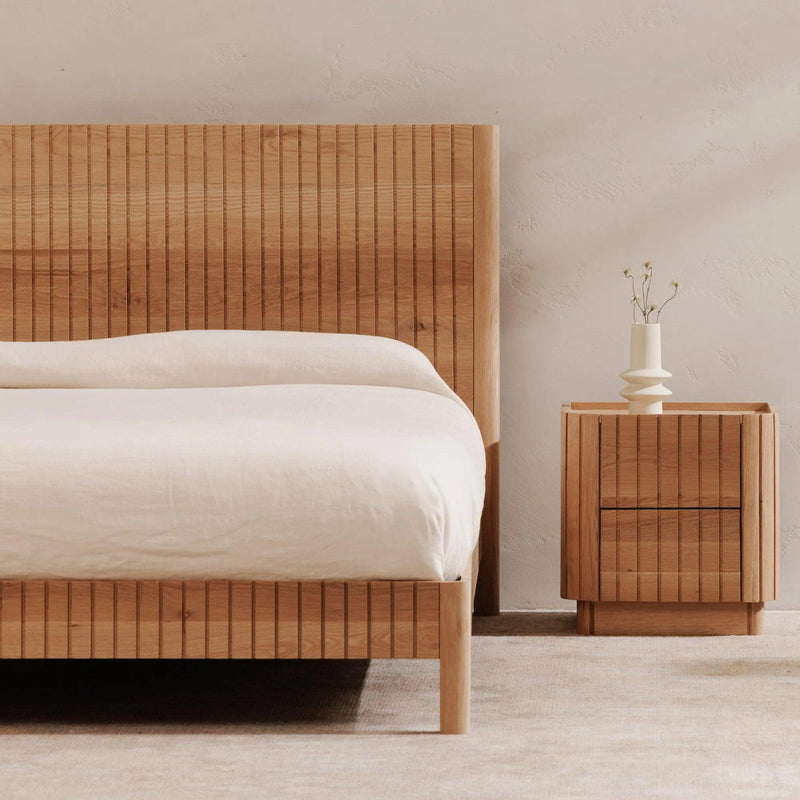 Povera Natural Wood Bed Beds LOOMLAN By Moe's Home