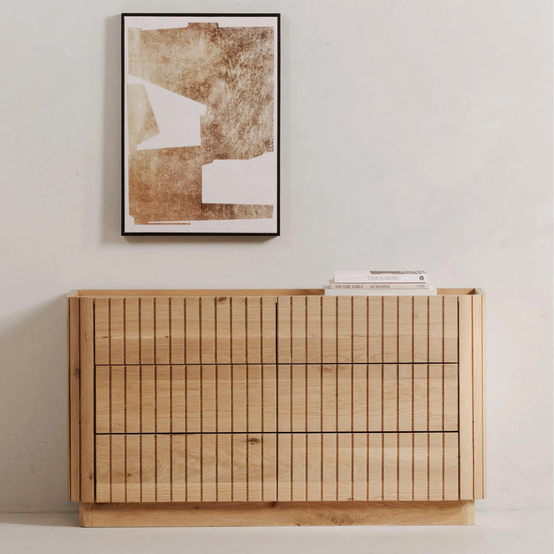 Povera Wood 6 Drawer Dresser Dressers LOOMLAN By Moe's Home