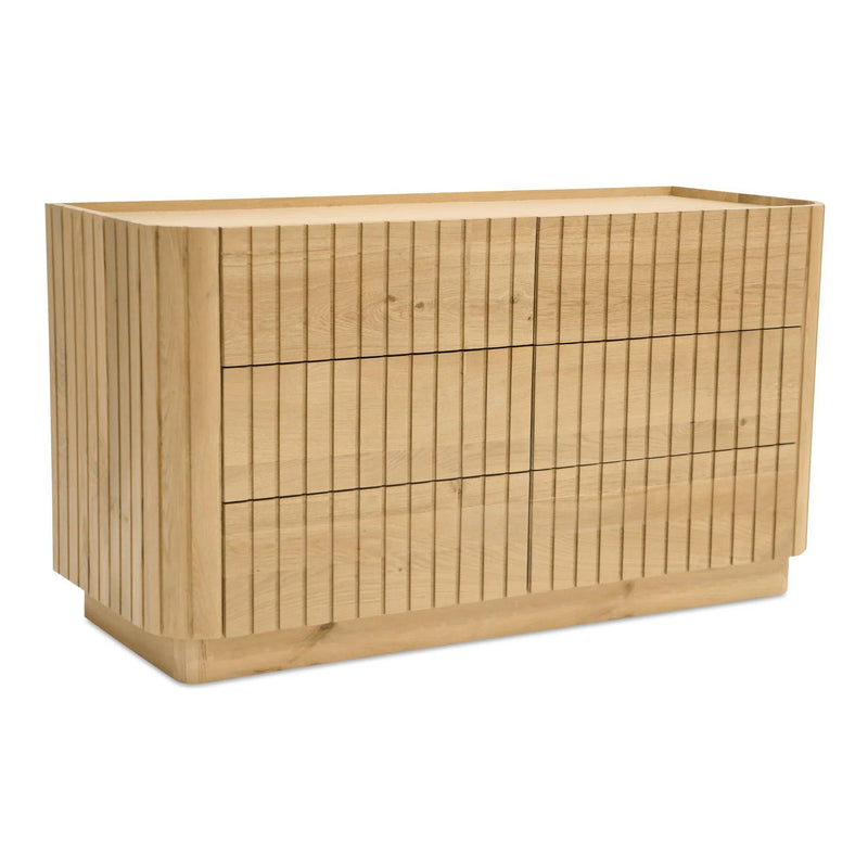 Povera Wood 6 Drawer Dresser Dressers LOOMLAN By Moe's Home