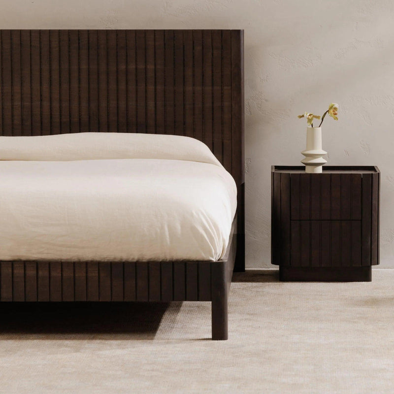 Povera Wood Black Bed Beds LOOMLAN By Moe's Home