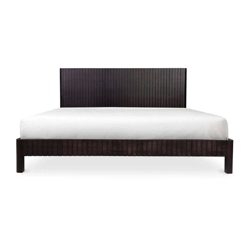 Povera Wood Black Bed Beds LOOMLAN By Moe's Home