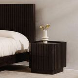 Povera Wood Black Bed Beds LOOMLAN By Moe's Home